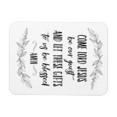 主来イエスは私たちのゲスト祈りの言葉ウォールアート マグネット (横)