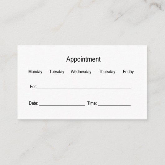 主治医アポイントメント及び名刺 名刺 (裏面)