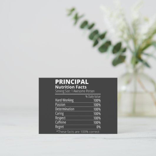 主要な栄養事実おもしろい 名刺 (スタンド正面)