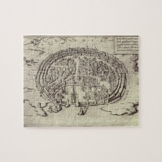 「主要な町の劇場からのローデスの眺め、 ジグソーパズル (横)