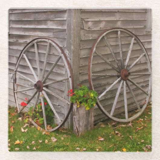 主要な米国。 荷馬車の車輪 ガラスコースター (正面)