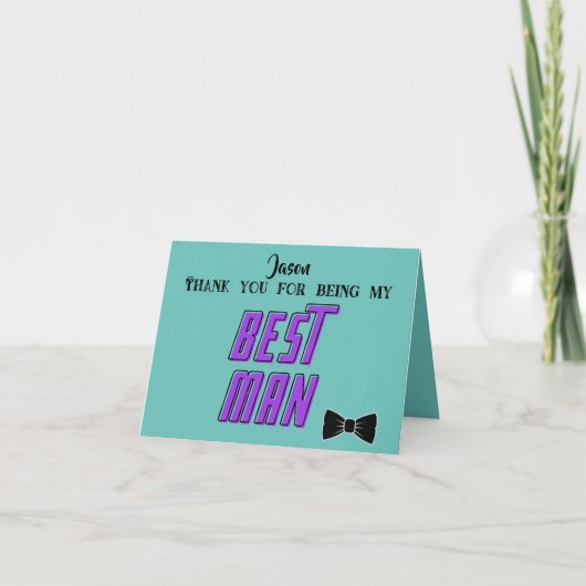 主賓になってくれてありがとう！ 編集可能 サンキューカード (正面)