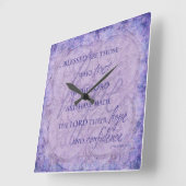 主賛美時計を信頼する者たち スクエア壁時計 (傾斜)