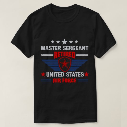 主軍曹退職した空軍軍隊 Tシャツ (デザイン正面)