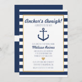 主題ベビ航海のーシャワー招待状-いかり 招待状 (正面/裏面)