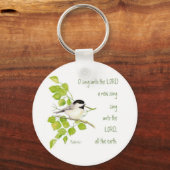 主、聖なる書物、 経典、鳥に新しい歌を歌う キーホルダー (正面)