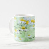 主- Philippiansの4:4で喜ばせて下さい コーヒーマグカップ (正面左)