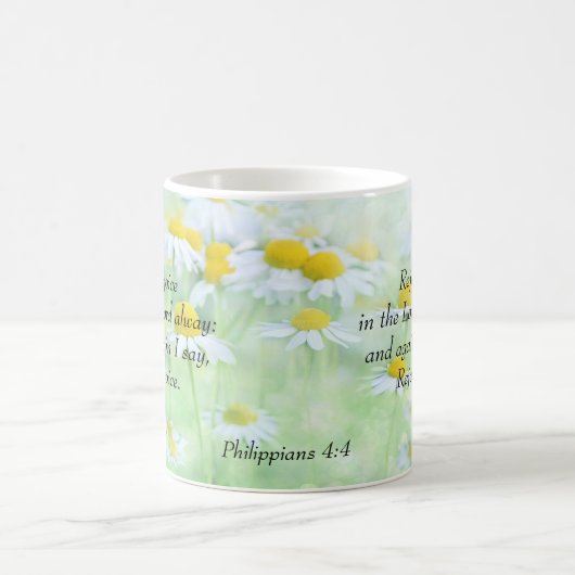 主- Philippiansの4:4で喜ばせて下さい コーヒーマグカップ (中央)