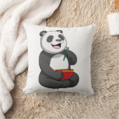 丼ラーメンのパンダ クッション (ブランケット)