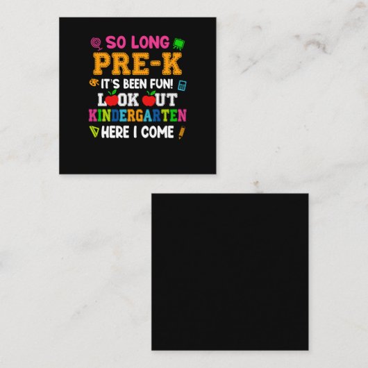 久しぶりに幼稚園のおもしろいだ スクエア名刺 (正面/裏面)