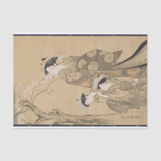 久保春満の女と子ども 薄葉紙 (正面)