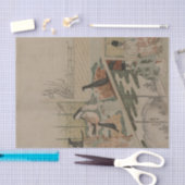 久保・春満が人形を作る宮廷女性 薄葉紙 (クラフト)