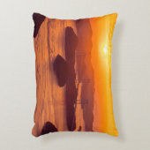 久留島海峡大橋と久留志のぼんやりした夕日 アクセントクッション (正面(垂直))