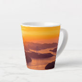 久留島海峡大橋と久留志のぼんやりした夕日 カフェラテマグ (右アングル)