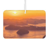 久留島海峡大橋と久留志のぼんやりした夕日 カーエアーフレッシュナー (正面)