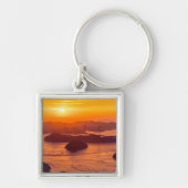 久留島海峡大橋と久留志のぼんやりした夕日 キーホルダー (正面)