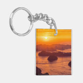 久留島海峡大橋と久留志のぼんやりした夕日 キーホルダー (正面左)