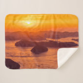 久留島海峡大橋と久留志のぼんやりした夕日 シェルパブランケット (正面(横))