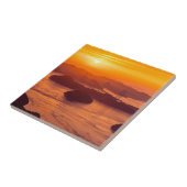 久留島海峡大橋と久留志のぼんやりした夕日 タイル (側面)