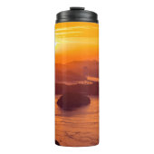 久留島海峡大橋と久留志のぼんやりした夕日 タンブラー (正面)