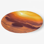 久留島海峡大橋と久留志のぼんやりした夕日 ペーパープレート (アングル)