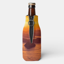 久留島海峡大橋と久留志のぼんやりした夕日 ボトルクーラー