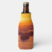 久留島海峡大橋と久留志のぼんやりした夕日 ボトルクーラー (ボトル正面)