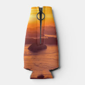 久留島海峡大橋と久留志のぼんやりした夕日 ボトルクーラー (裏面)