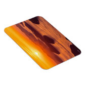 久留島海峡大橋と久留志のぼんやりした夕日 マグネット (右側)