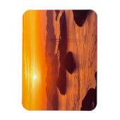 久留島海峡大橋と久留志のぼんやりした夕日 マグネット (縦)