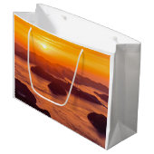 久留島海峡大橋と久留志のぼんやりした夕日 ラージペーパーバッグ (正面アングル)