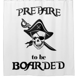 乗られた黒い海賊スカルおよび剣があることを準備して下さい シャワーカーテン
