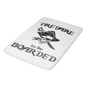 乗られた黒い海賊スカルおよび剣があることを準備して下さい バスマット (アングル)