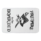 乗られた黒い海賊スカルおよび剣があることを準備して下さい バスマット (正面)