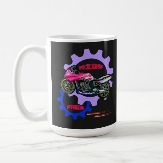 乗り放題で安全なバイク コーヒーマグカップ (左)