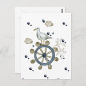 乗り物を引っ張るカモメ ポストカード (正面/裏面)