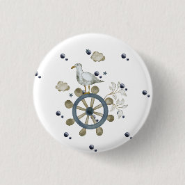 乗り物を引っ張るカモメ 缶バッジ