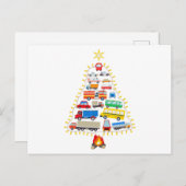 乗り物クリスマスツリーギフト、乗り物コスチューム ポストカード (正面/裏面)