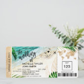 乗り物チケット 世界地図トロピカルアイランド招待状 招待状 (スタンド正面)