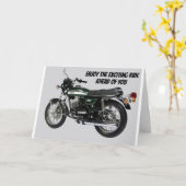 **乗り物楽しむ**退職ユーモア カード (黄色い花)