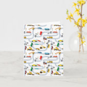 乗り物 自動車 トラック 道路交通 カード (黄色い花)