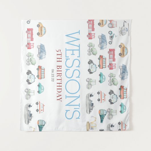 乗り物 誕生日 おめでとう サイン タペストリー (正面(横))