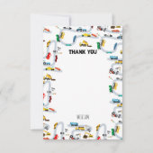 乗り物 車とトラックの道路 キッズ サンキューカード (正面)