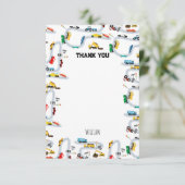 乗り物 車とトラックの道路 キッズ サンキューカード (スタンド正面)