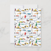 乗り物 車とトラック 道路 キッズ サンキューカード (裏面)