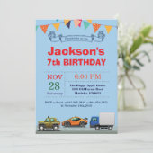 乗り物 車 トラック 誕生日 ご招待 招待状 (スタンド正面)