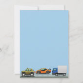乗り物 車 トラック 誕生日 ご招待 招待状 (裏面)
