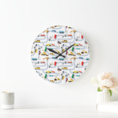 乗り物 車 トラック 道の少年たち ラージ壁時計 (ホーム)