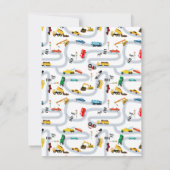 乗り物 車 トラック 道 こども ノートカード (裏面)