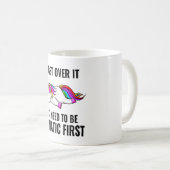 乗り越えるわ、かわいい一角獣 コーヒーマグカップ (正面右)